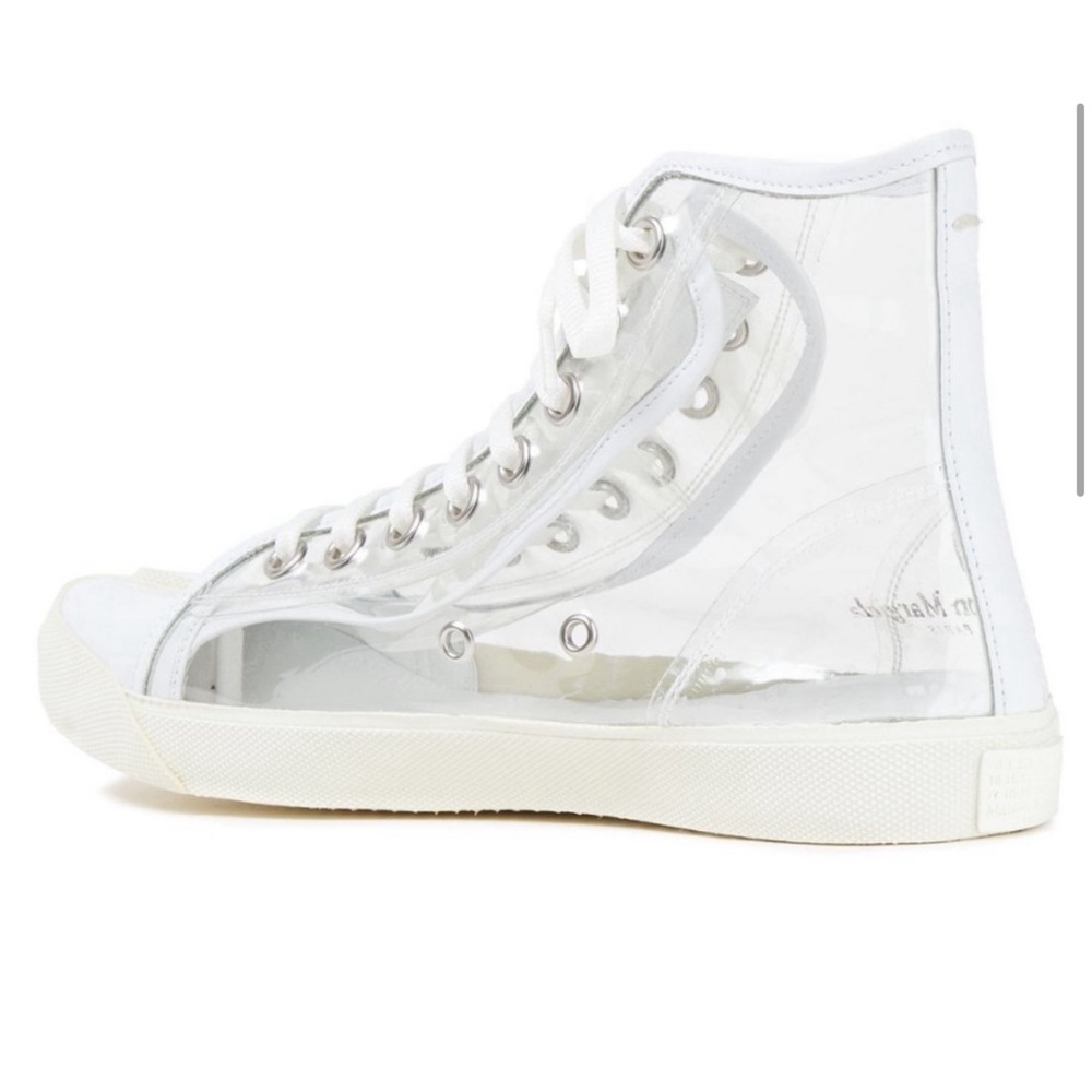 MAISON MARGIELA Tabi Leather-trimmed Pvc Split-toe Sneakers In Clear - Picture 12 of 13
